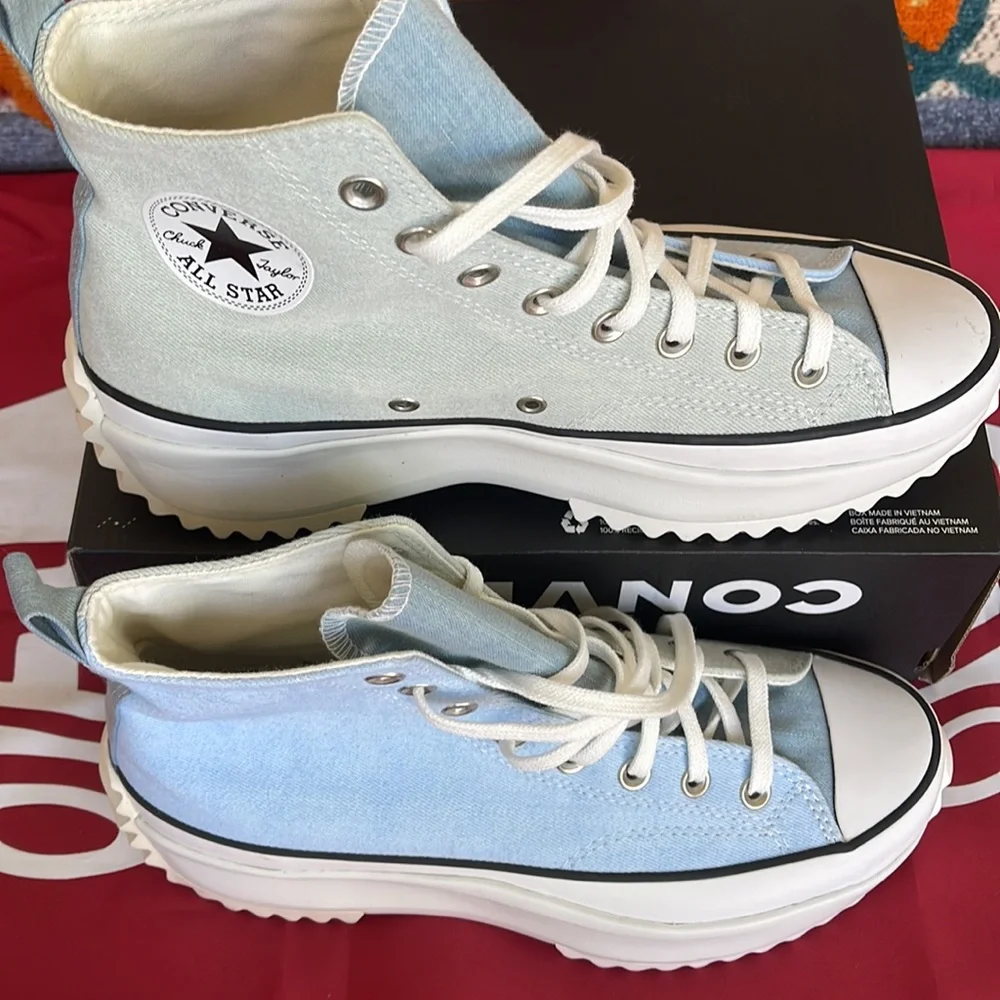 Converse 171894C
RUN STAR HIKE HI
BLUE/VINTAGE WHITE/BLACK
Women’s platforms - Picture 5 of 16